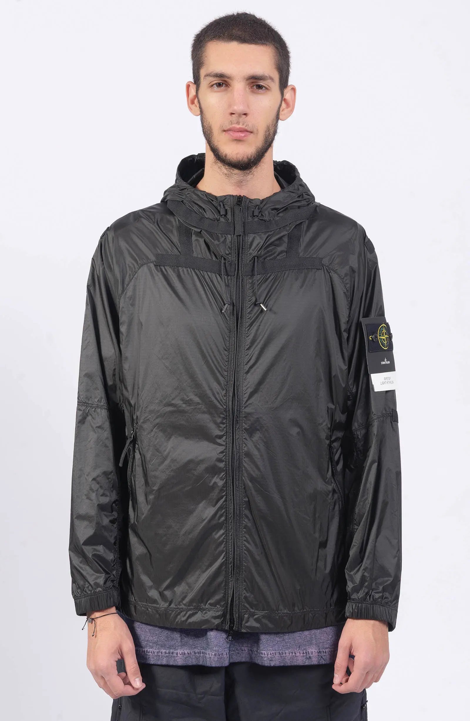 Mens Ripstop Light HT Ripstop Nylon Jacket Black - Stone Island