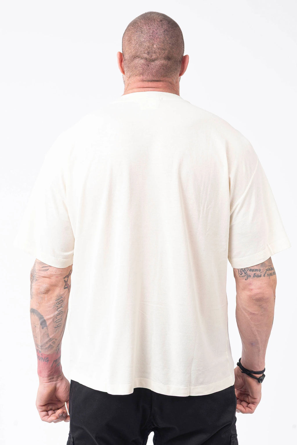C.P. Company, Mens T-Shirt, White, Frozen Dew 114, Organic Cotton, One Color, Crew Neck, Round Neck, 100% Cotton, Ribbed Neckline and Sleeve Ends, Chester Perry, Massimo Osti, Made in Italy, Back Portrait. 