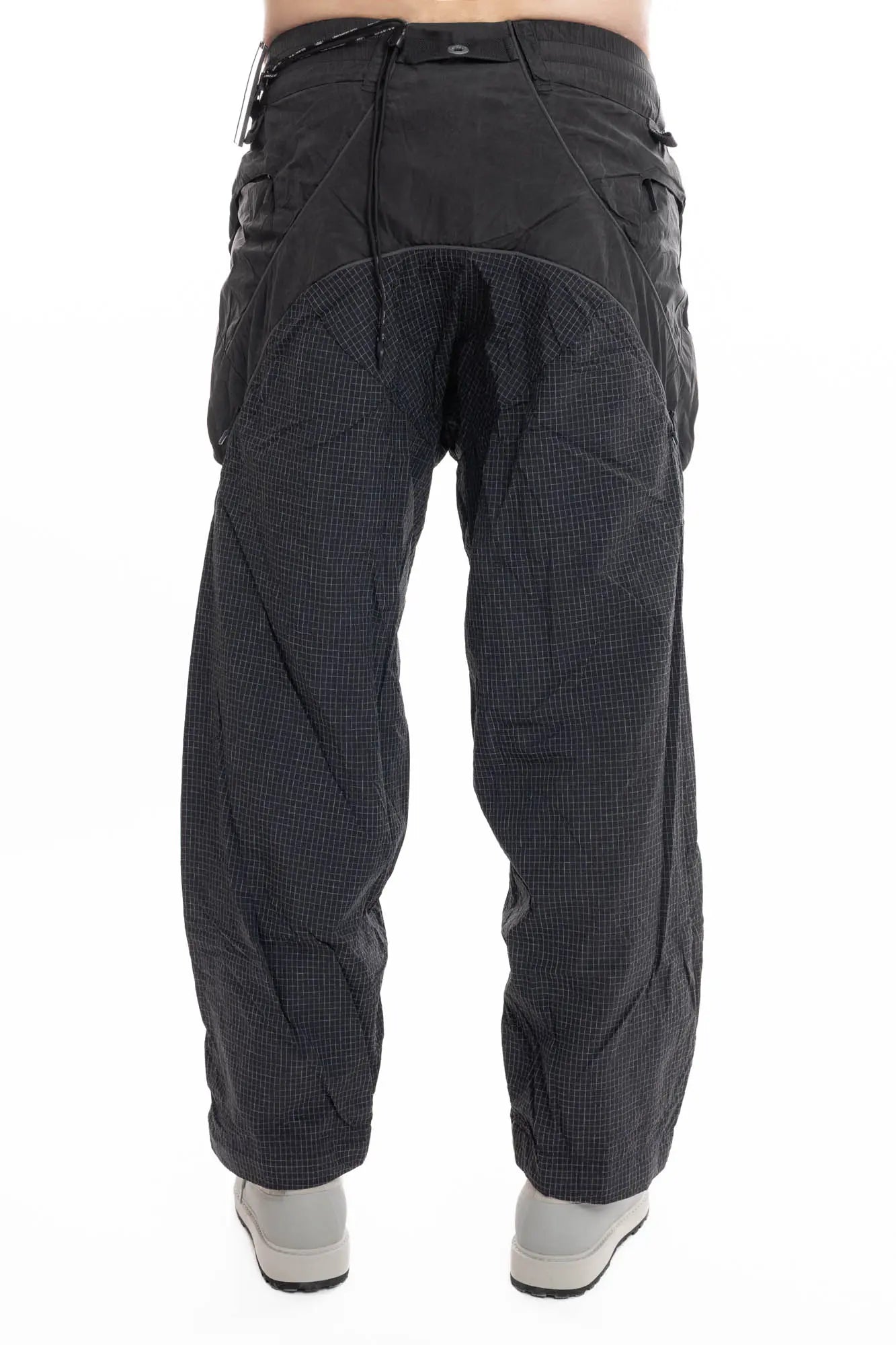 Hamcus, Mens Trousers, Black, Elastic Panels, Zipper Ventilation Openings, Mesh Panels, Elastic, Drawcord Waist, Adjustable Cuffs, Side Zip Pockets, Zip Fly, Belt Loops, Snap Closure, Wide Fit, Straight Legs, Elastic Cuffs, Back Portrait. 