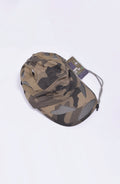 Hamcus, Mens Cap, Camo, Brown, Beige, Mesh, Breathability Holes, Laser Cut, Fidlock Adjustment Buckle, Ventilated, Breathable, Top-Down View. 
