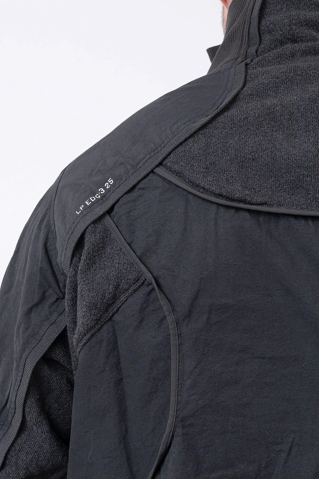 Hamcus, Mens Pullover, Matte Black, Dark Grey, Dark Gray, Half-Zip, Quarter-Zip, Long Sleeves, Mock Neck, Symmetric Panel Design, Ribbed Hem and Sleeve Cuffs, Side Pockets, Elastic Drawcord Adjustable Cuffs with Cordstoppers, Ribbed Neck, Back LP World Print, Shoulder Back Print. 