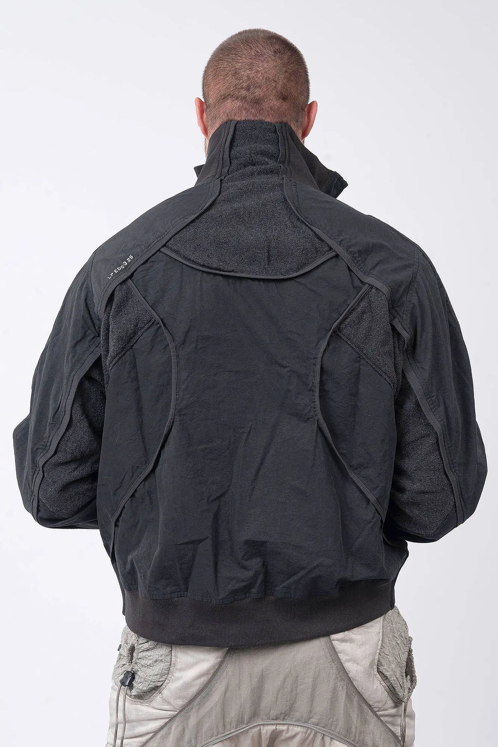 Hamcus, Mens Pullover, Matte Black, Dark Grey, Dark Gray, Half-Zip, Quarter-Zip, Long Sleeves, Mock Neck, Symmetric Panel Design, Ribbed Hem and Sleeve Cuffs, Side Pockets, Elastic Drawcord Adjustable Cuffs with Cordstoppers, Ribbed Neck, Back LP World Print, Back Portrait. 