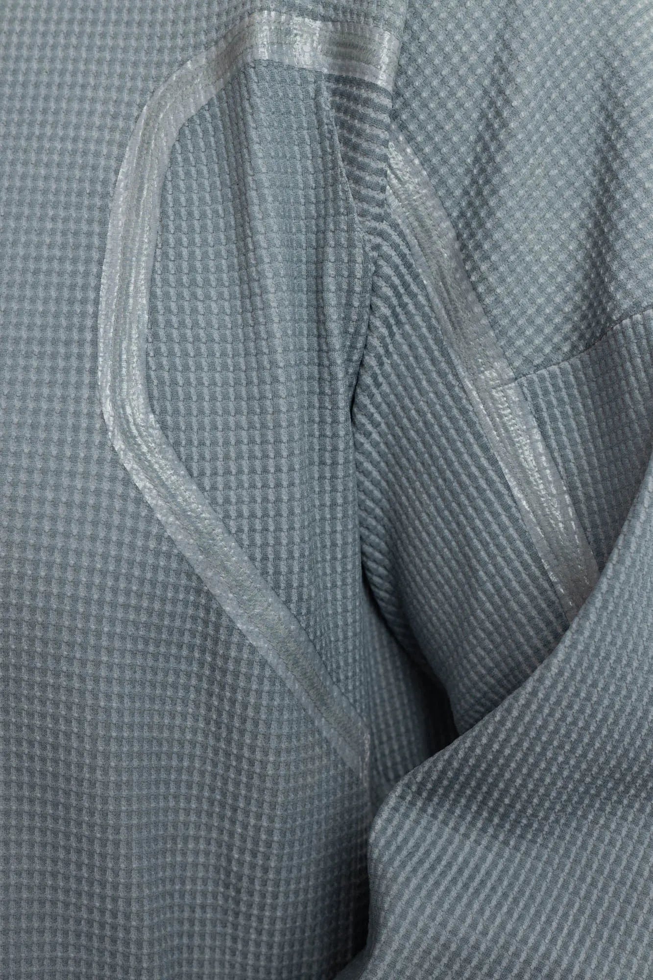 Hamcus, Mens Pullover, Blue, SM01125-1-HB LPU Radiation Mine Department Pullover in Blue Black, Mens, Sealed External Seams, Relaxed Fit, Heavy Fabric, Industrial Dystopian Design, Taped Seams, Crewneck, Polyester, Armpit Seams Tape. 