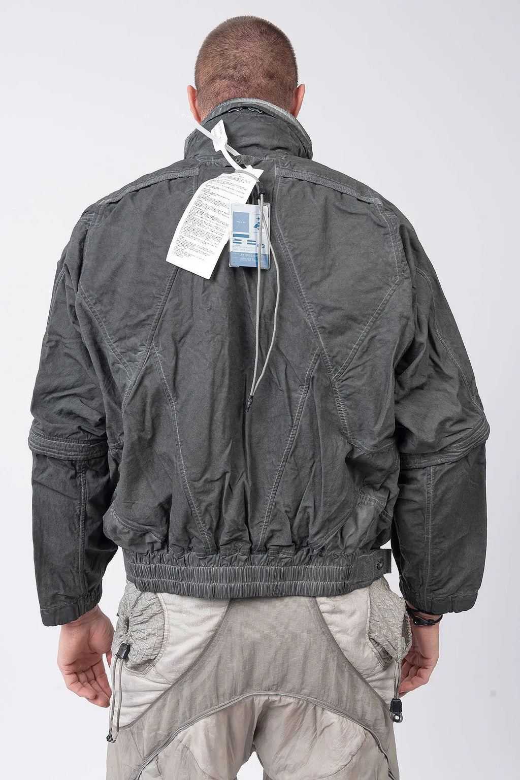 Hamcus, Mens Jacket, Fiend Grey, Dark Grey, Gray, Garment Dyed, Multiple Functional Pockets, Detachable Sleeves, Convertible Jacket, Full-Zip, Ventilation Eyelets, Zip Pockets, Centre Zip Closure, Detachable Lining Vest, Removable Vest Lining, 3-in-1 Garment, Convertible, Back Portrait. 
