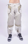 Hamcus, Mens Pants, White, Drawcord Pockets, Side Pockets, Leg Zippers, Adjustable Cuffs, Breathable Mesh, Breathable Legs, Back Pockets, Ventilation Zip Openings, Multi-Fabric Construction, Patchwork Design, Honeycomb Panels, Foam Modules, Front Portrait. 