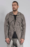 Hamcus, Mens Blazer, Stealth Grey, Metal Gear Solid, Metal Eyelets, Taped Seams, Magnetic Snap Closure, Ventilation Openings, Double Sleeves, Adjustable Cuffs, Long Sleeves, Breathable, Front Portrait. 