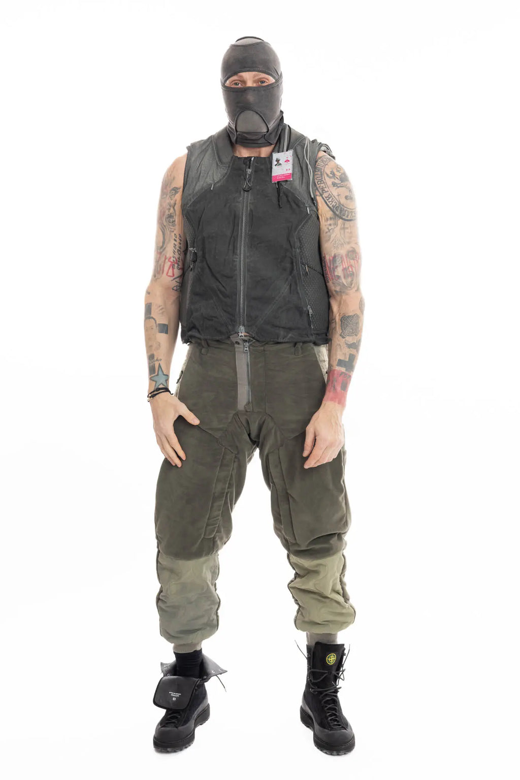 Hamcus, Mens Pants, Agate Grey, Olive Green, Dark Green, Light Green, Polyester Fleece, Brushed, Side Pockets, Zip Ventilation, Ribbed Cuffs, Elasticated Waistband, Zip Fly, Back Pockets, Wide Fit, Tapered Legs, Full Body Front View. 