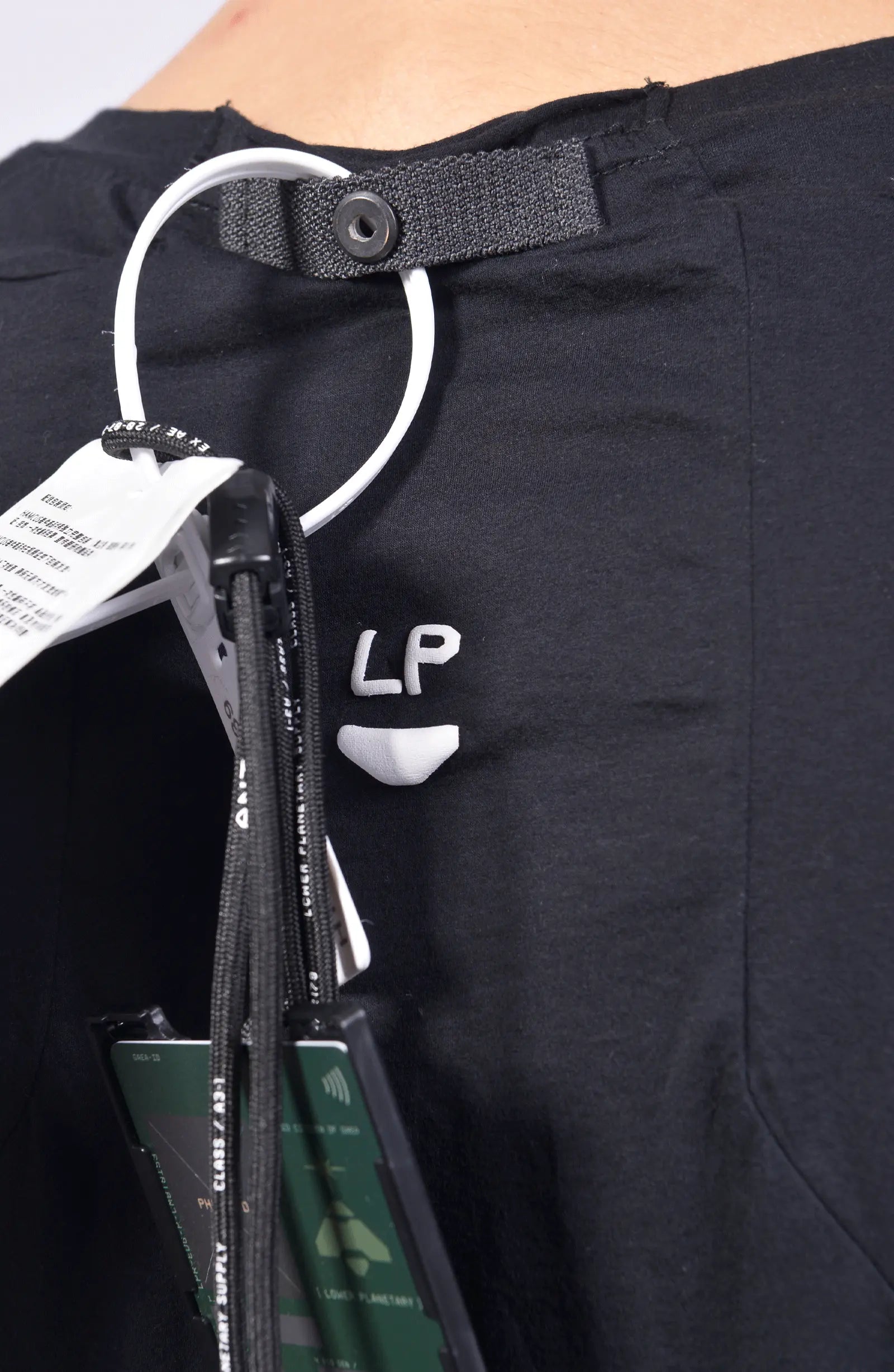 Hamcus, Mens T-Shirt, Black, White Print, Scars Print, Short Sleeves, Back Print, Back Neck Hanger, Panel Construction, 100% Cotton, Organic Cotton, Back Print and Hanger Close-up. 