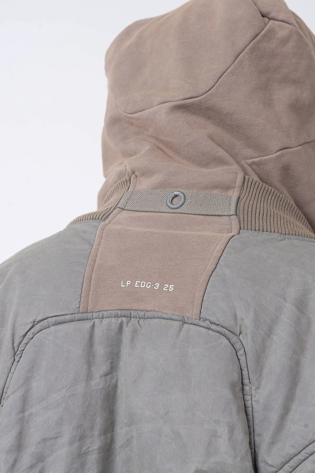 Hamcus, Mens Jacket, Brown, Double Zipper, Two-Way Zippers, Side Pockets, Ribbed Cuffs and Hem, Hooded, Fleece, Water-Resistant, Dyed, Grey Elements, Panel Construction Design, Vislon Zippers, Metal Zippers, Close-up Hooded Showcase. 