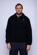 K-Way, Mens Polar, Black, Snap Button Closure, Side Pockets, Elasticated Cuffs, Brushed Fleece, Double-Layer Fleece, Silicone Logo-Patch, Shirt Collar, Front Portrait. 