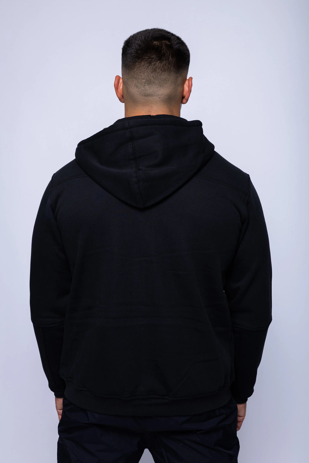 K-Way, Mens Hoodie, Black, Hooded, Full Zip, Long Sleeves, Ribbed Hem and Cuffs, Drawstring Hood, Chest Logo, Side Pockets, Back Portrait. 