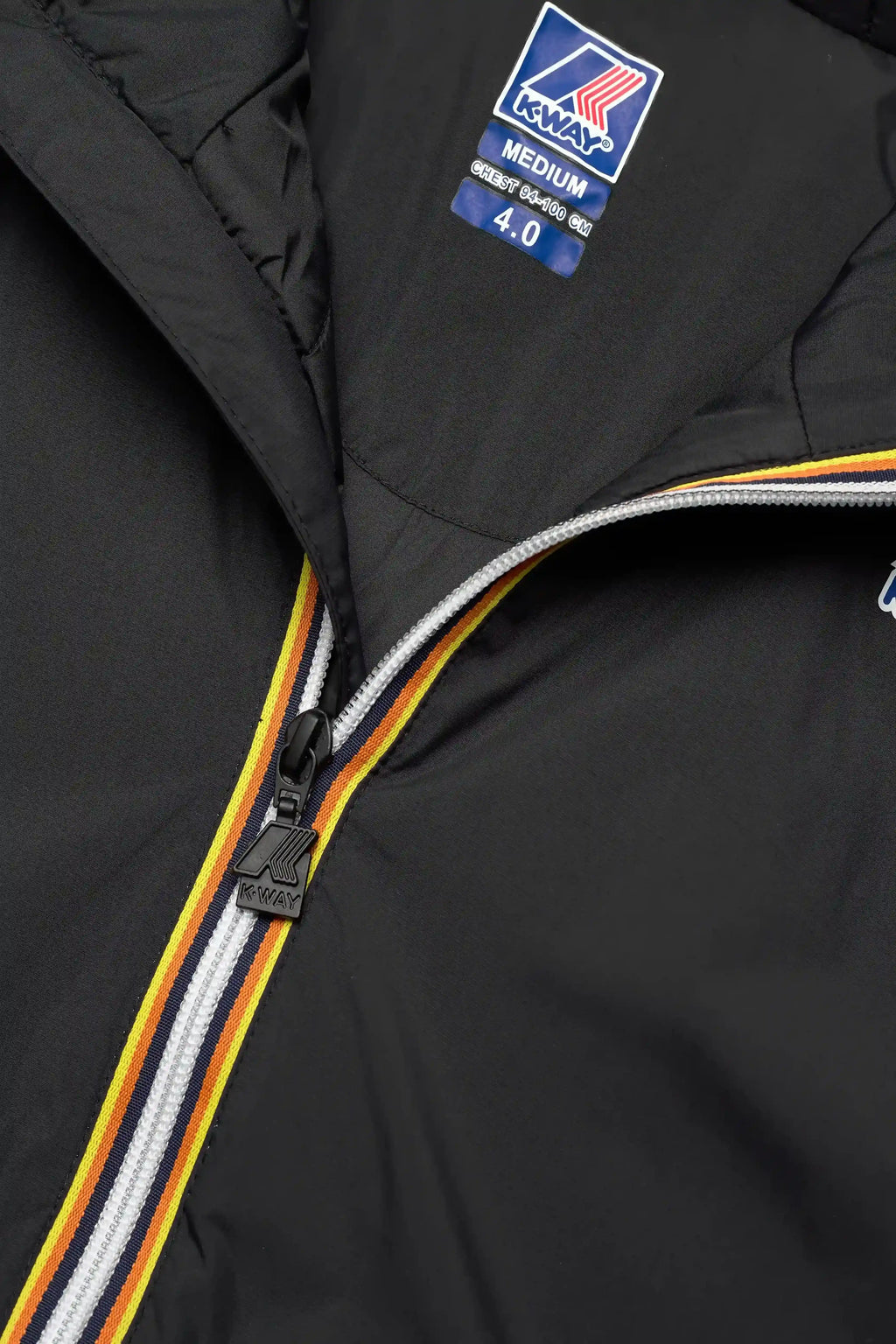 Kway, Mens Jacket, Black, Windbreaker, PrimaLoft, Side Pockets, Full Zip, Signature Zip Tape, Branded Zippers, Zip Pockets, Hooded, Drawcords, Elasticated Cuffs and Hem, Zipper Showcase. 