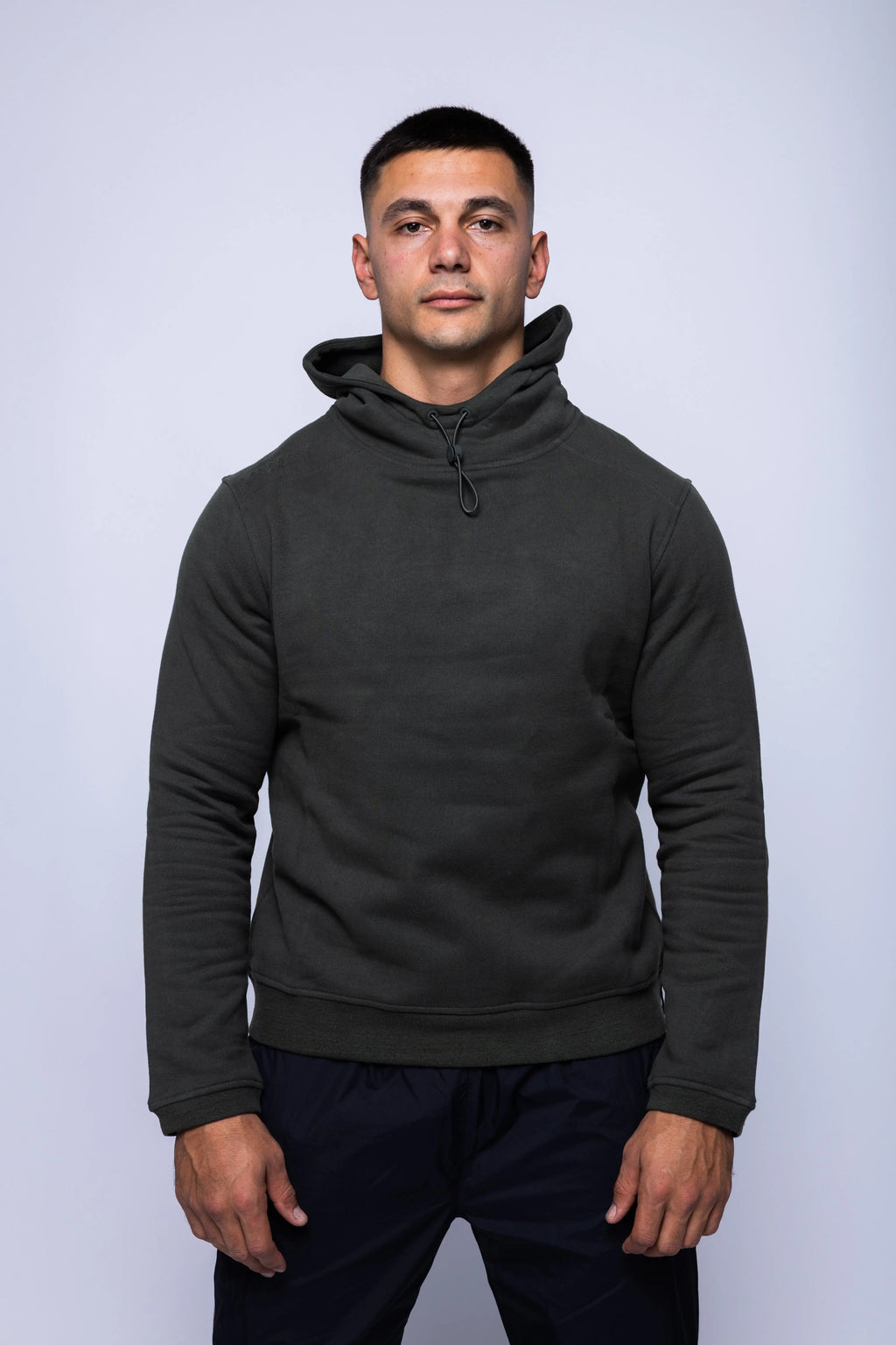 K-Way, Mens Hoodie, Red Syrah, Drawstring, Long Sleeves, Cashmere, Cotton, Dark Red, Elastic Drawcord, Adjustable Hood, Front Portrait. 