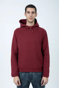 K-Way, Mens Hoodie, Red Syrah, Drawstring, Long Sleeves, Cashmere, Cotton, Dark Red, Elastic Drawcord, Adjustable Hood, Front Portrait. 