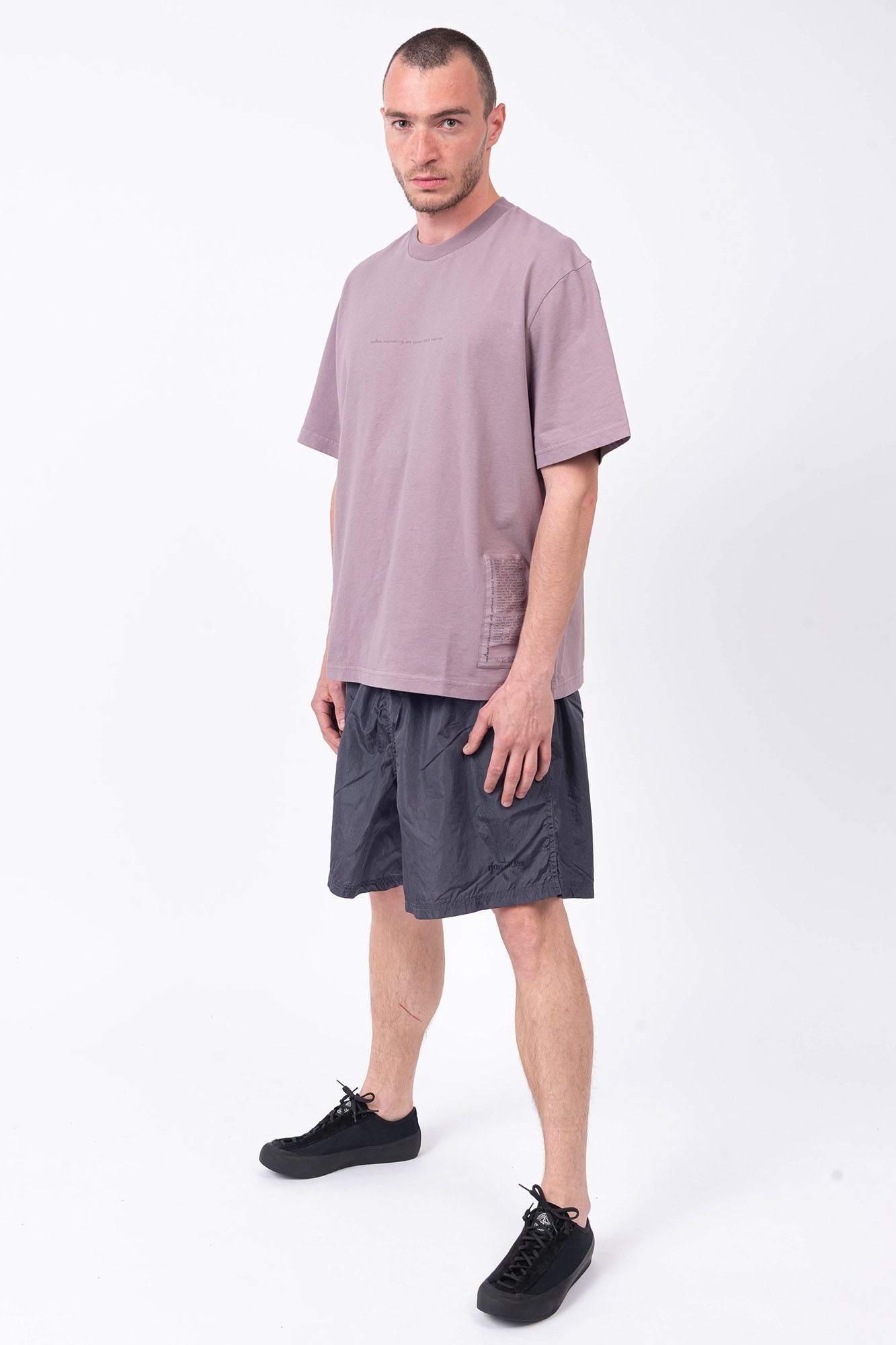 Stone Island - T-Shirt With "Garment Dyed Graphics" Print
