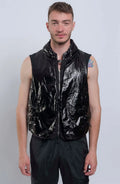 Stone Island Vest, Male, Shadow Project, Black, Front View Photo. 