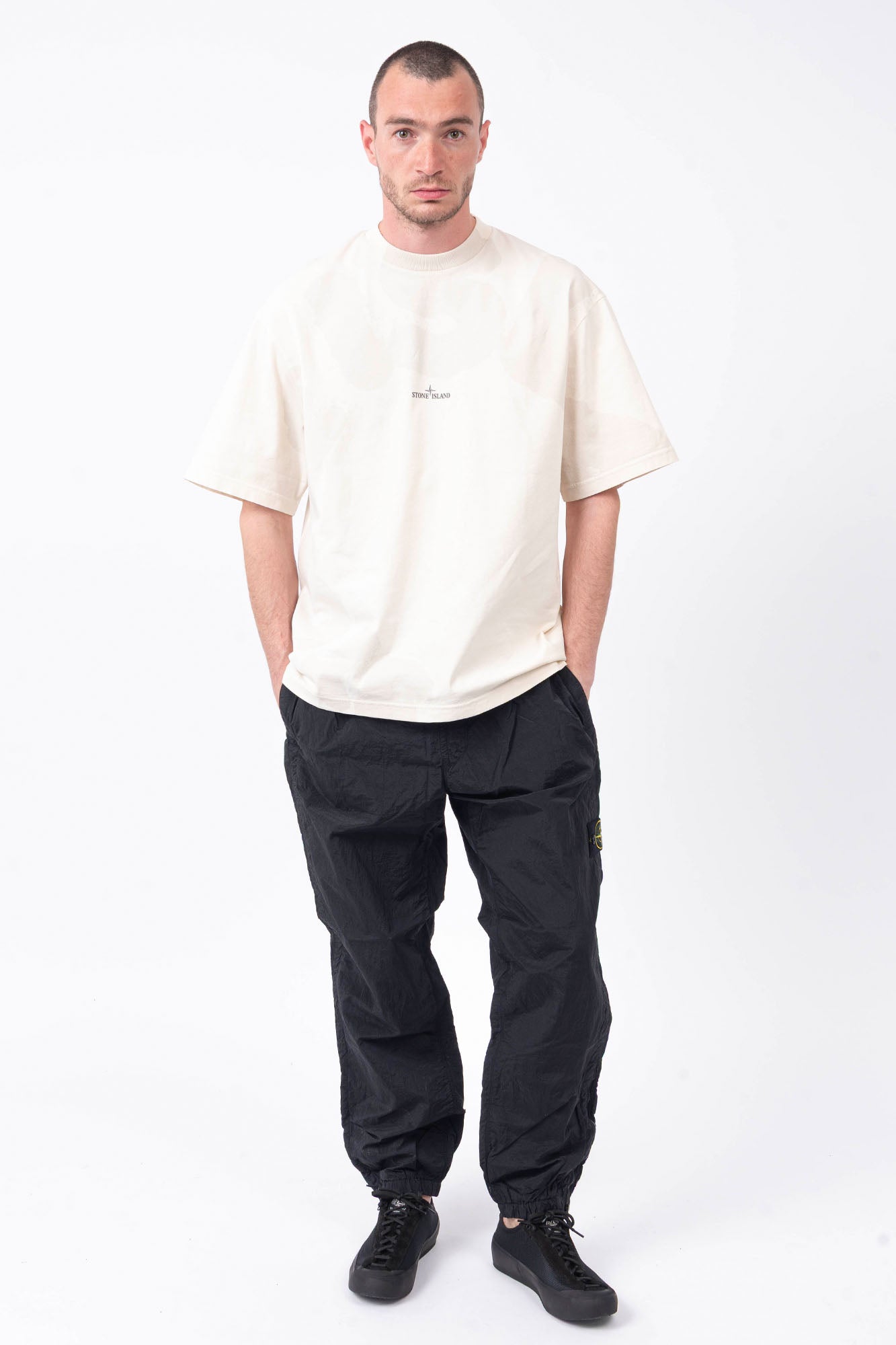 Stone Island - T-Shirt With "Whirlwind Type" Print