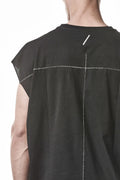 Thom Krom, Mens T-Shirt, Dark Used Grey, Dropped Shoulders, 100%Cotton, Cotton-Elastane Blend, Ribbed Neckline, Crewneck, Round Neck, Ribbed Hem, Breathable, Back Seams Showcase. 