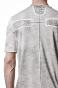 Thom Krom, Mens T-Shirt, Spray Grey, Cotton Jersey with breathability Inserts, Viscose Linen Inserts, Crewneck, Short Sleeves, Lightweight, 100% Cotton, Signature Cross Back Seams, The Night is your friend, my love, Breathability Inserts Showcase. 