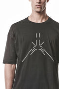 Thom Krom, Mens T-Shirt, Black, Reflective Print, Front Side Print, Short Sleeves, Elastic Cotton, Spandex, 1/2 Sleeves, Crewneck, Round Neck, Print Showcase. 