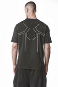 Thom Krom, Mens T-Shirt, Black, Cotton Elastane/Spandex, Short Sleeves, 100% Cotton, Reflective Print, Back Print, Back View Showcasing the print. 