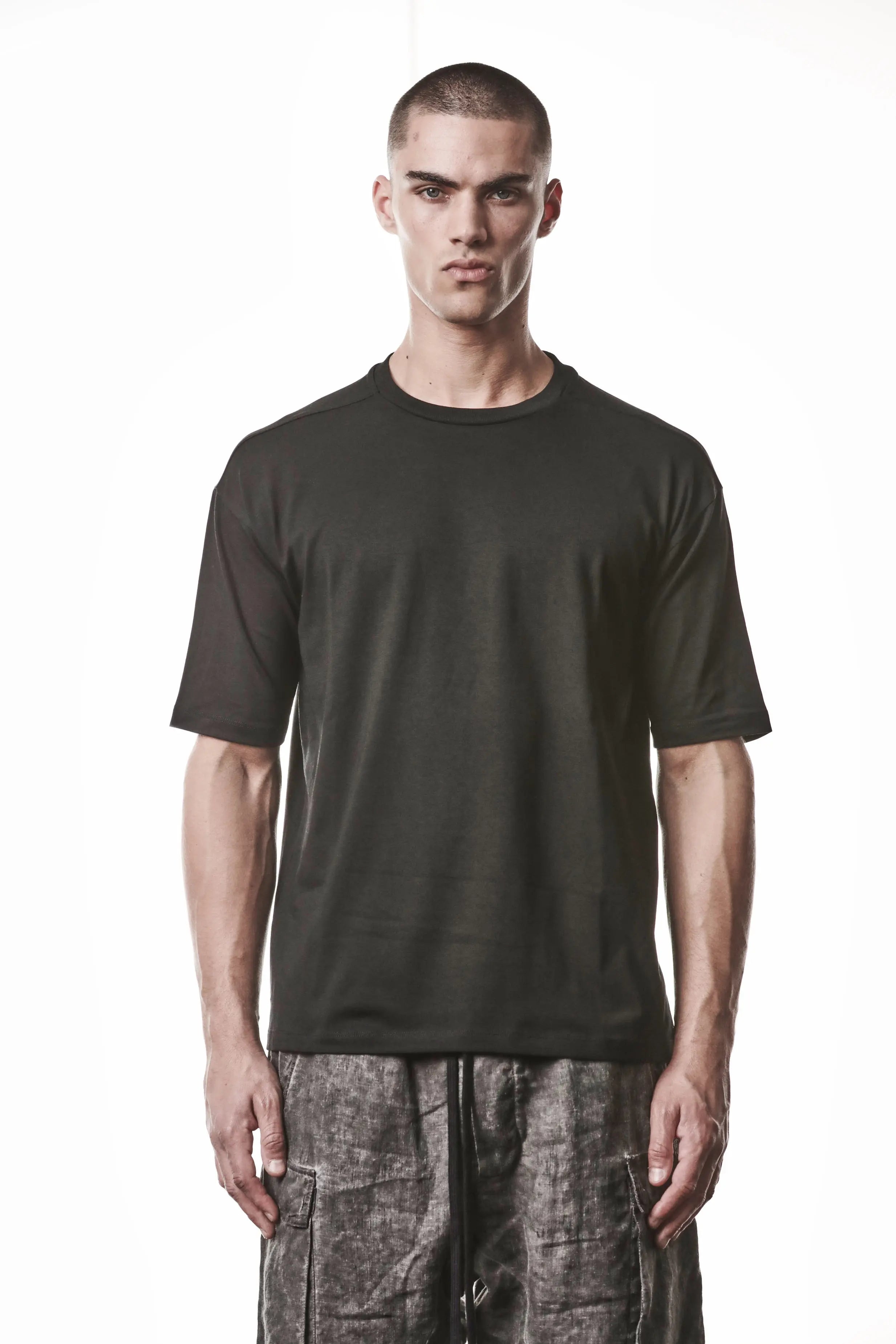 Thom Krom T-Shirt,Mens T-Shirt,Round Crewneck,Relaxed Fit,Soft Cotton Modal Jersey,Upper Body Photo Body Photo