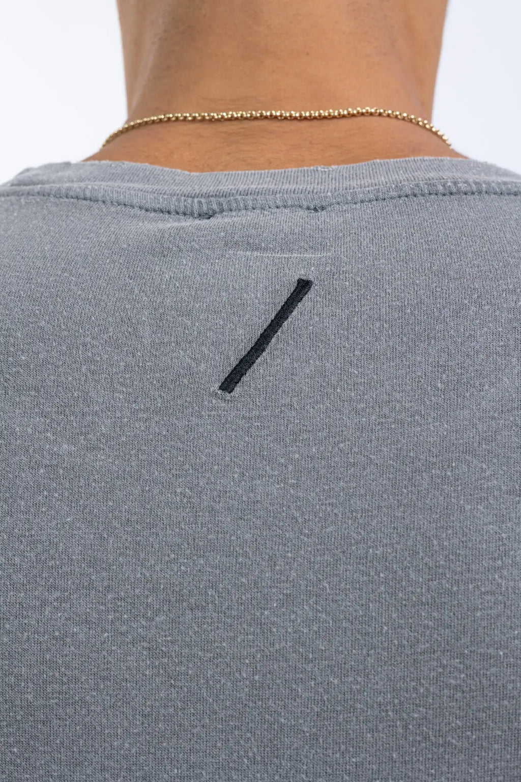 Mens T-Shirt MTS903 Used Grey Extended Cuffs Raw Edge Fitted-Thom Mens T-Shirt MTS903 Used Grey Extended Cuffs Raw Edge Fitted-Thom