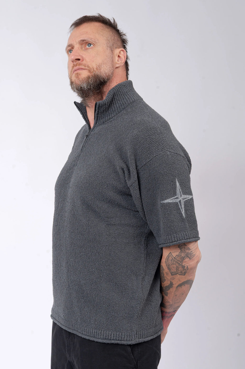 Stone Island - Short Sleeve Half Zip Jumper