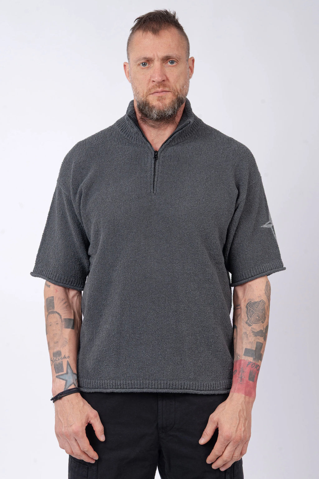 Stone Island - Short Sleeve Half Zip Jumper