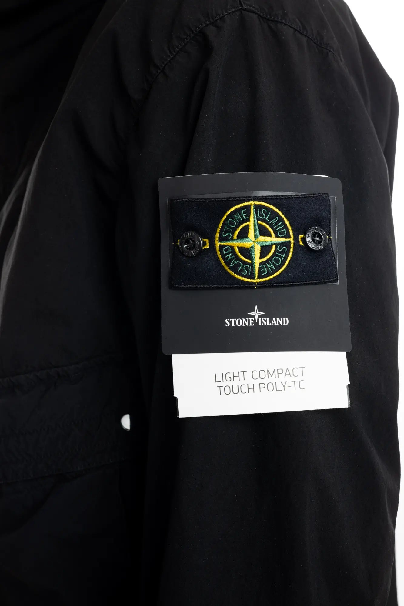 Stone Island, Mens Jacket, Black V0029, Hooded, Two-way zip, Compass Badge, Logo-patch, YKK Zippers, Bellows Pockets, Stone Island Snap Pockets, Adjustable Cuffs, Badge Close-up. 
