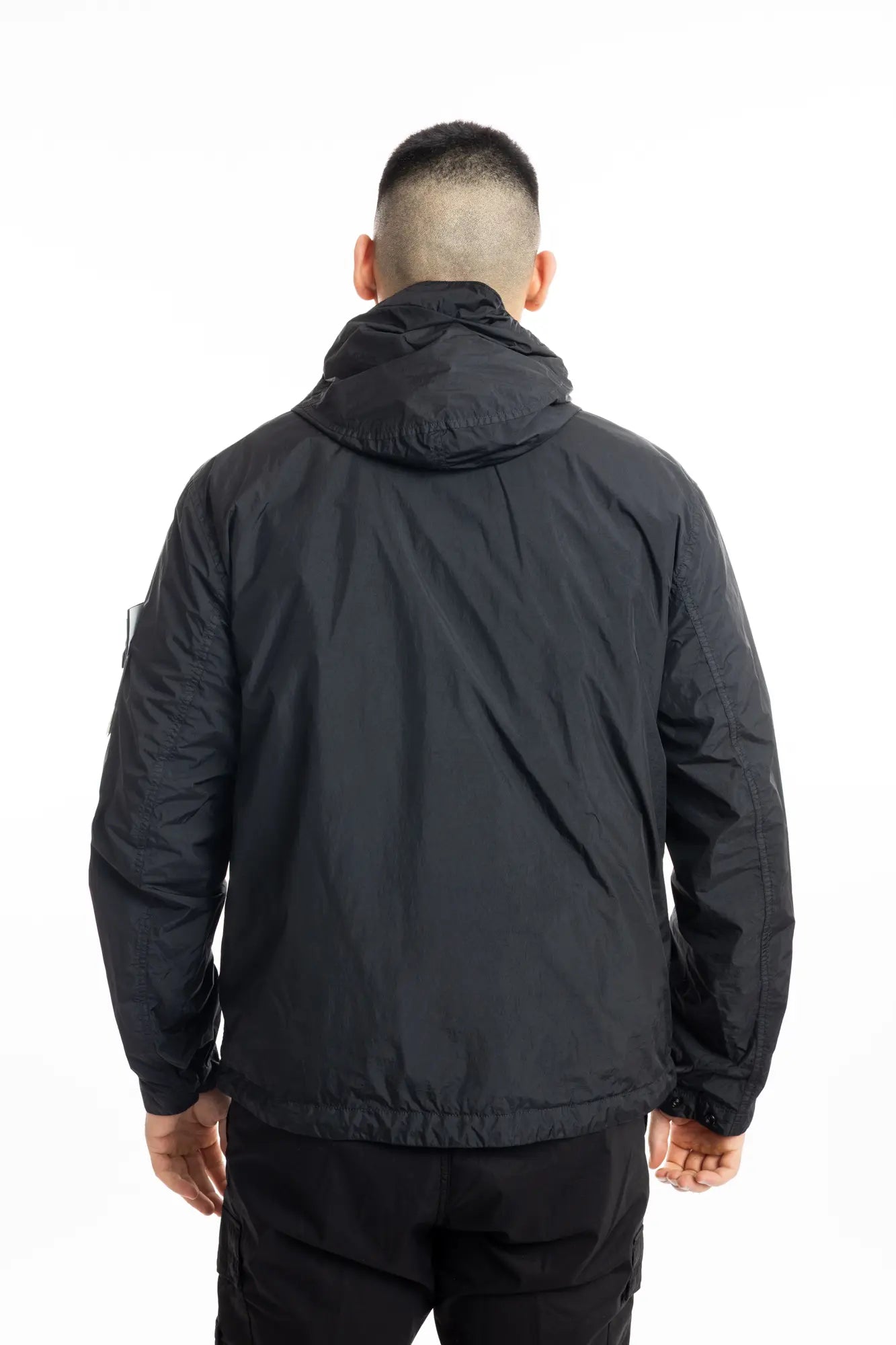 Stone Island, Mens Jacket, Black V0029, Compass Badge, Logo-patch, Full Zip, YKK Zippers, Side Pockets, Long Sleeves, Adjustable cuffs, Stone Island Buttons and snaps, Back Photo. 