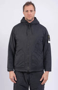 Stone Island, Mens Jacket, Black V0029, Compass Badge, Logo-Patch, Drawstring Hood, Hooded, Pockets, Full Zip, Ykk Zipper, Любо Чука, Front Portrait. 