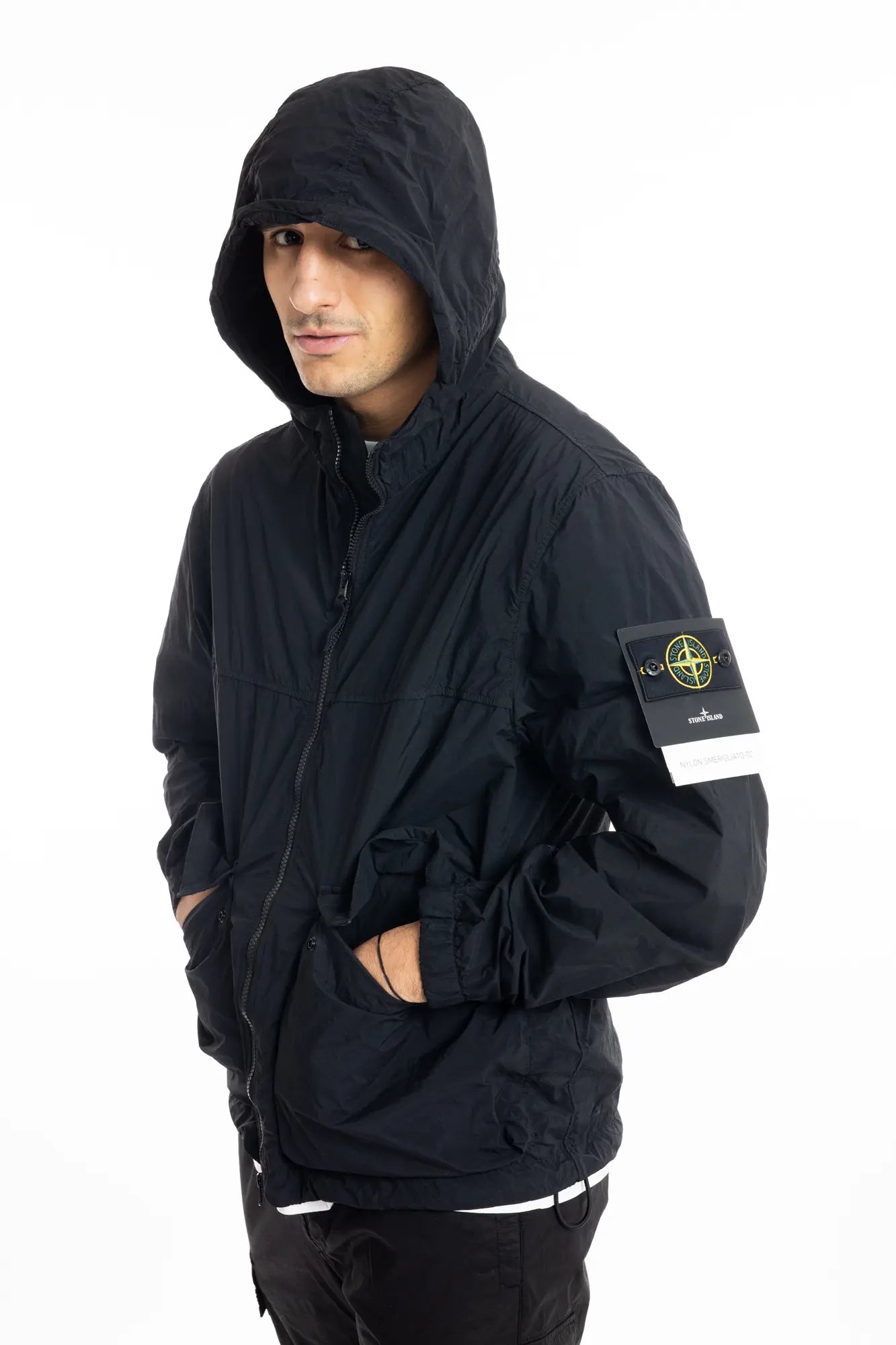 Stone Island, Mens Short Parka Jacket, Black V0029, Full Zip, Compass Badge, Logo-patch, Ykk Zippers, Pockets, Hooded, Drawstring, Elastic Cuffs and Hem, Hooded Hands in Pockets. 