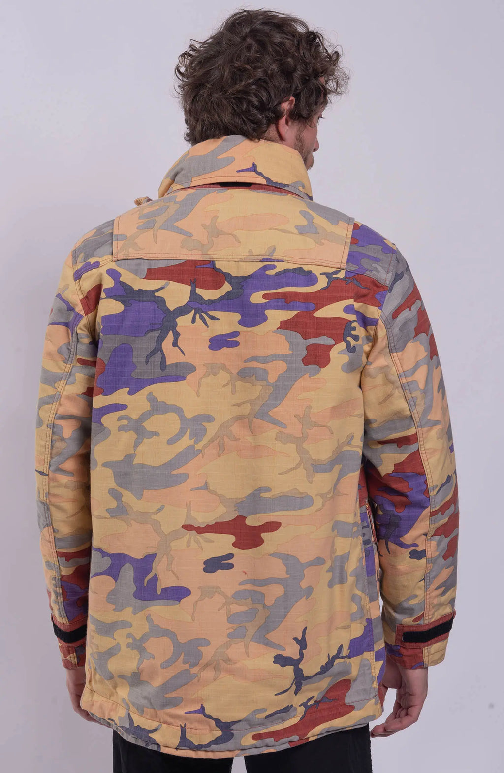 Stone Island, Mens Jacket, Camouflage and Red, Double detachable mens field jacket, Back Photo