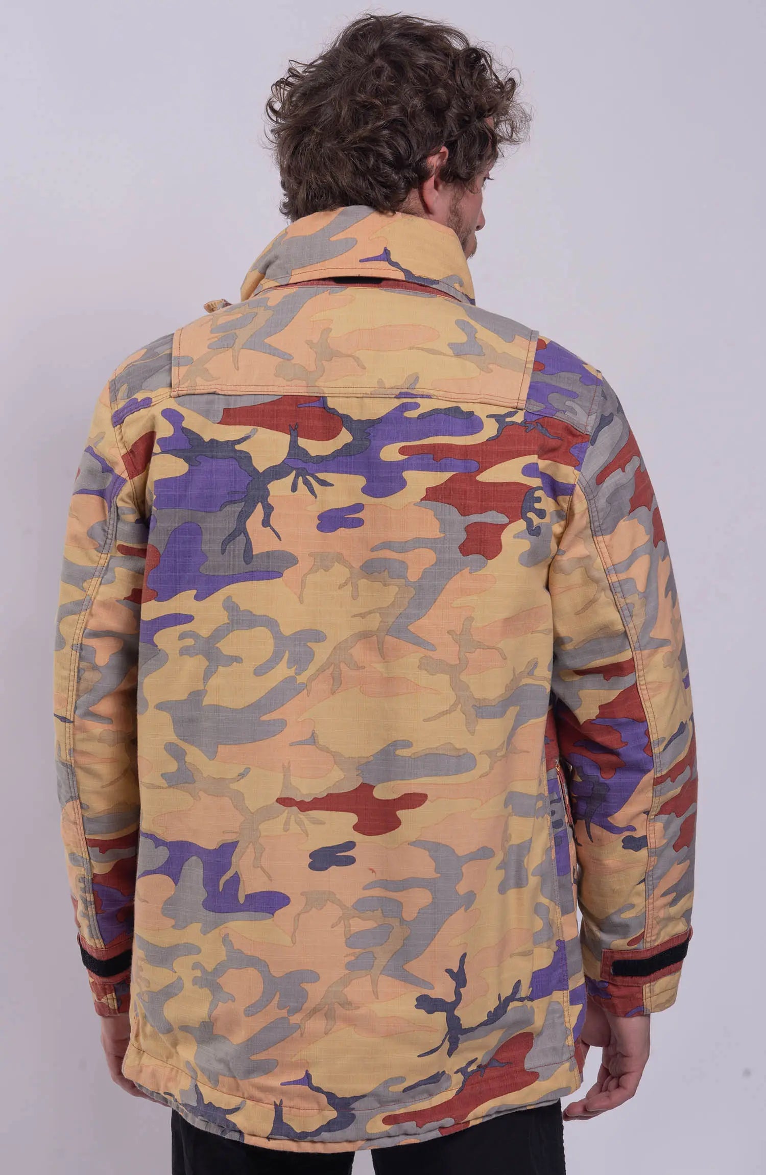 Stone Island, Mens Jacket, Camouflage and Red, Double detachable mens field jacket, Back Photo