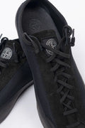 Stone Island, Mens Shoes, Black V0029, Mesh Fabric, Leather, Rubber, Breathable, Breathing, Lightweight, Compass Logo, Showcase Close-up. 