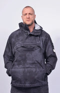 Stone Island Shadow Project, Mens Jacket, Laser Camo Grey V0062, YKK Zippers, Compass Badge, Hooded, Velcro Sleeve Ends, Любо Чука, Front Photo. 