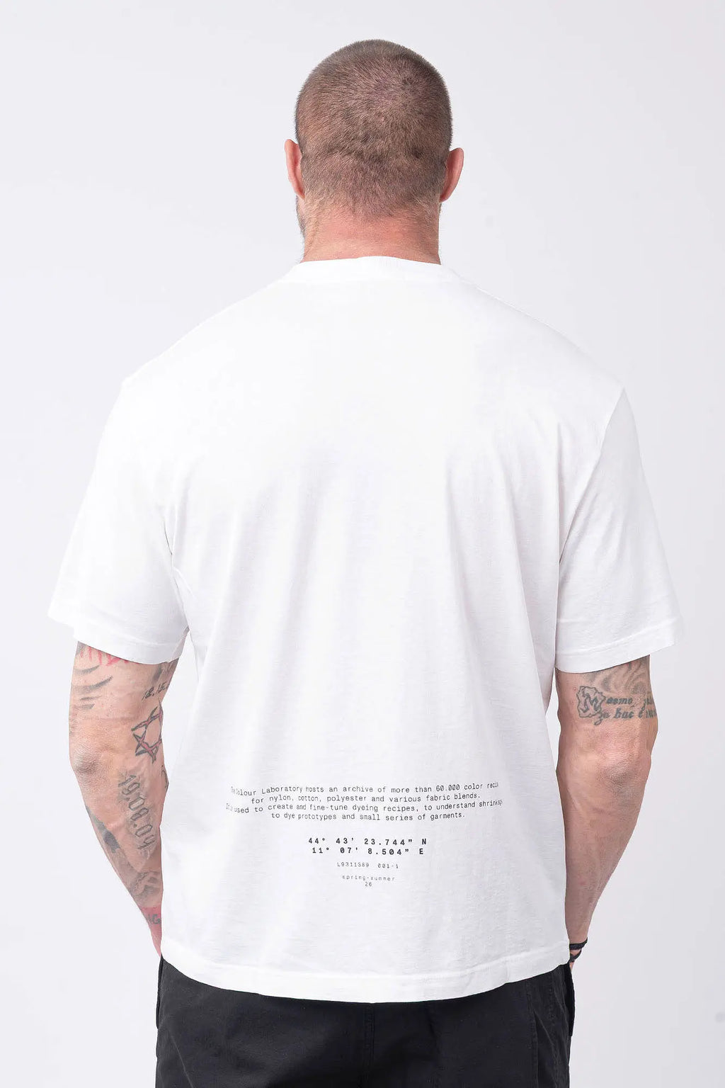 Stone Island, Mens T-Shirt, White, Dyed, Front and Back Print, Compass Print, All Around Compass, Logo Print, Compass Logo, Logo-patch, Stone Island Badge, Short Sleeves, Wide Fit, Back Portrait. 
