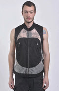Stone Island, Mens Vest, Shadow Project, Black, Grey, Gray, Transparent, Ripstop Vest, Front Photo. 