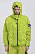 Stone Island, Mens Jacket, Shadow Project, Short Parka, Green, Hooded, Zippers, Pockets, Stone Island Badge, Shadow Project Badge, Front Photo. 