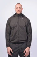Stone Island, Mens Sweatshirt, Black V0029, Stellina, YKK Zipper, Hooded, Side Pockets, Любо Чука, Front Photo. 