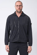 Stone Island, Mens Overshirt, Black V0029, Chest Zip Pocket, Side Compass Badge, Stretch Nylon tech fleece, Full-Zip, Centre Zip Closure, YKK Vilson Zippers, Elastic Cuffs, Front Portrait. 