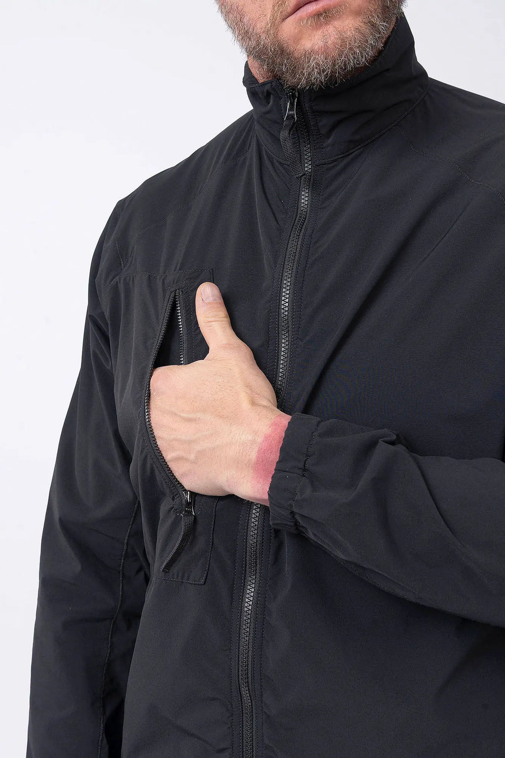 Stone Island, Mens Overshirt, Black V0029, Chest Zip Pocket, Side Compass Badge, Stretch Nylon tech fleece, Full-Zip, Centre Zip Closure, YKK Vilson Zippers, Elastic Cuffs, Hand in Chest Pocket. 